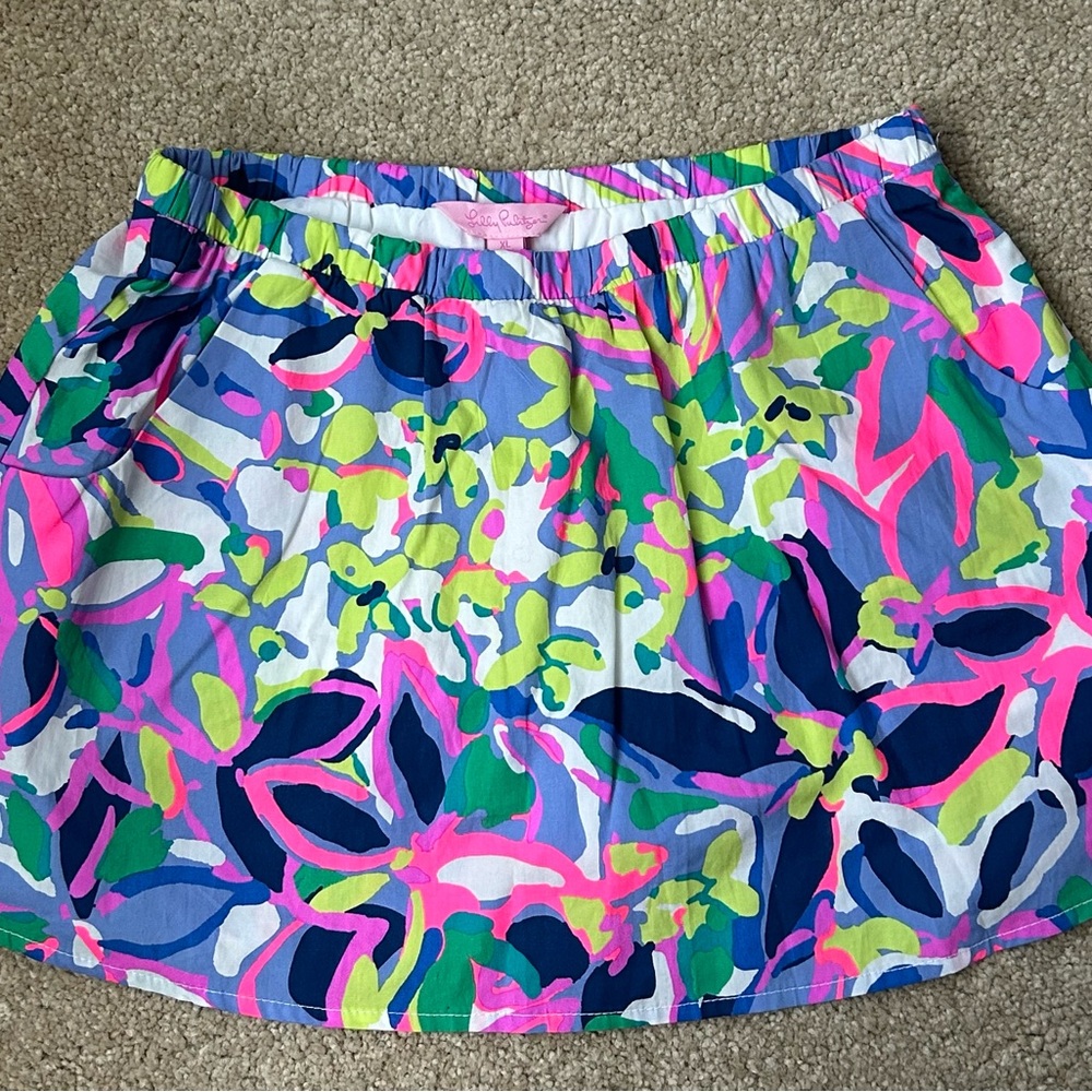 Lilly Pulitzer Pink and Blue Bubble Mini Skirt Resort Wear